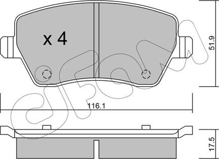 Cifam 822-485-0 - Brake Pad Set, disc brake onlydrive.pro