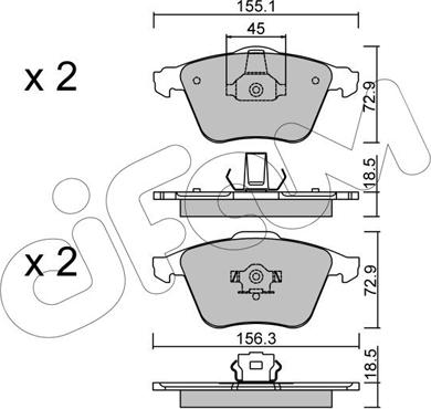 Cifam 822-549-3 - Brake Pad Set, disc brake onlydrive.pro