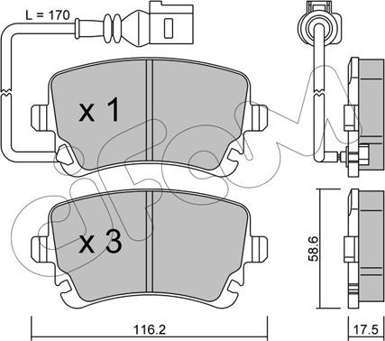 Cifam 822-554-0 - Brake Pad Set, disc brake onlydrive.pro