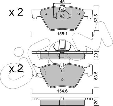 Cifam 822-557-3 - Brake Pad Set, disc brake onlydrive.pro