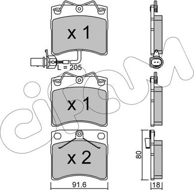 Cifam 822-163-2 - Stabdžių trinkelių rinkinys, diskinis stabdys onlydrive.pro