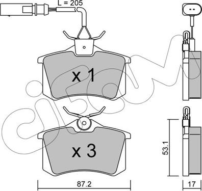 Cifam 822-100-3 - Brake Pad Set, disc brake onlydrive.pro