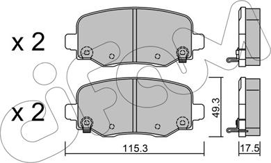 Cifam 822-1002-0 - Brake Pad Set, disc brake onlydrive.pro