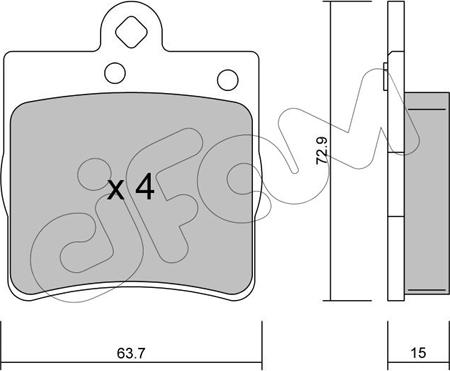 Cifam 822-343-0 - Brake Pad Set, disc brake onlydrive.pro