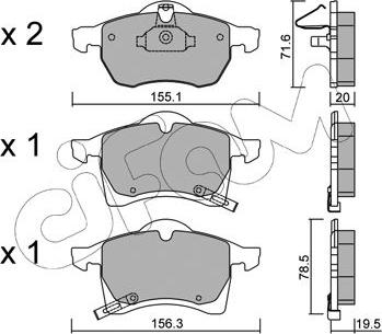 Cifam 822-258-0 - Brake Pad Set, disc brake onlydrive.pro