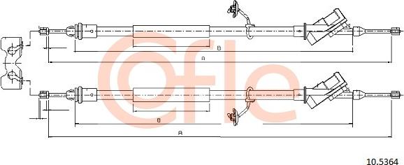 Cofle 92.10.5364 - Cable, parking brake onlydrive.pro