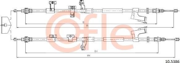 Cofle 92.10.5386 - Cable, parking brake onlydrive.pro