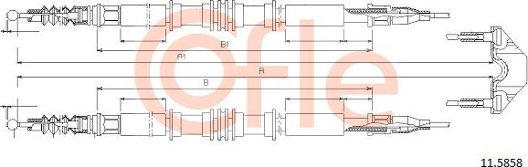 Cofle 92.11.5858 - Cable, parking brake onlydrive.pro