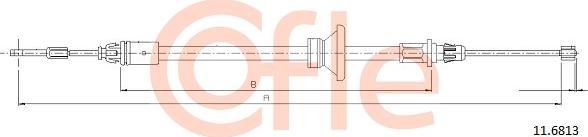 Cofle 92.11.6813 - Cable, parking brake onlydrive.pro