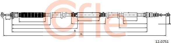 Cofle 92.12.0751 - Cable, parking brake onlydrive.pro