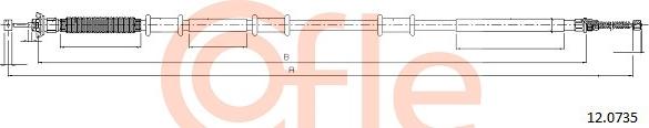 Cofle 12.0735 - Cable, parking brake onlydrive.pro