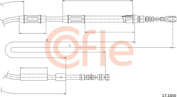 Cofle 17.1450 - Cable, parking brake onlydrive.pro