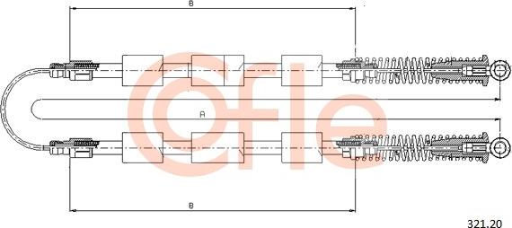 Cofle 321.20 - Cable, parking brake onlydrive.pro