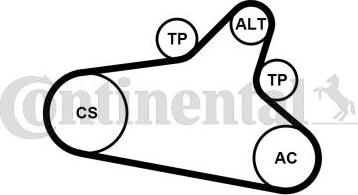 Contitech 6PK1020 EXTRA K1 - V-Ribbed Belt Set onlydrive.pro