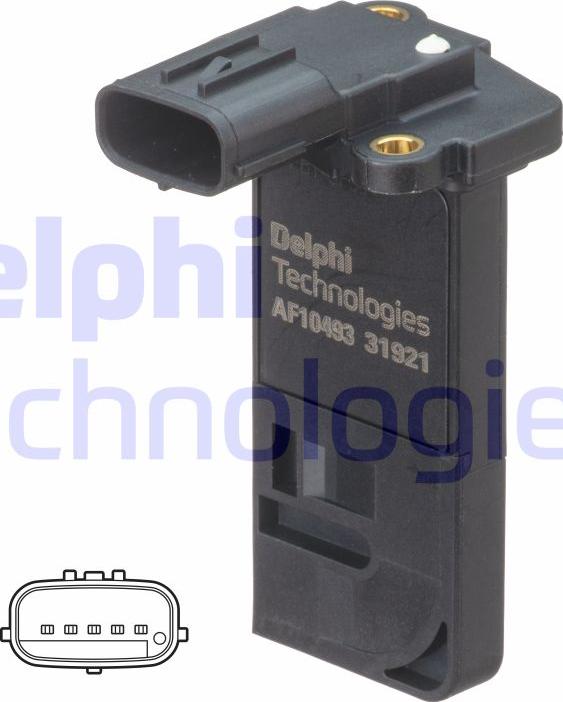 Delphi AF10493-12B1 - Датчик потока, массы воздуха onlydrive.pro