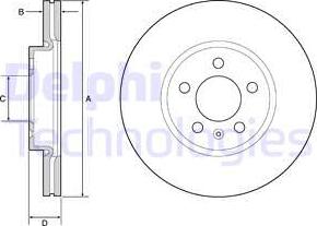 Delphi BG4965C - Тормозной диск onlydrive.pro