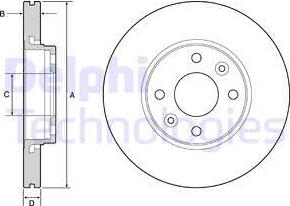 Delphi BG4459C - Тормозной диск onlydrive.pro