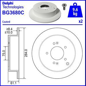 Delphi BG3680C - Brake Disc onlydrive.pro