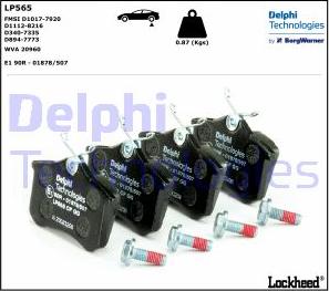 Delphi LP565 - Brake Pad Set, disc brake onlydrive.pro