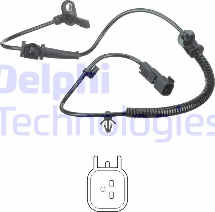 Delphi SS20594 - Датчик ABS, частота вращения колеса onlydrive.pro