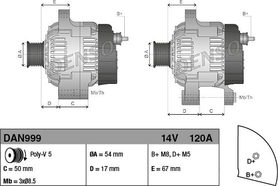 Denso DAN999 - Alternator onlydrive.pro