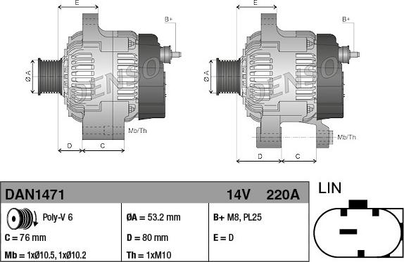 Denso DAN1471 - Генератор onlydrive.pro