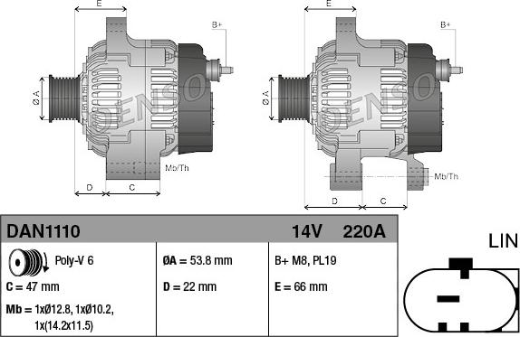 Denso DAN1110 - Laturi onlydrive.pro