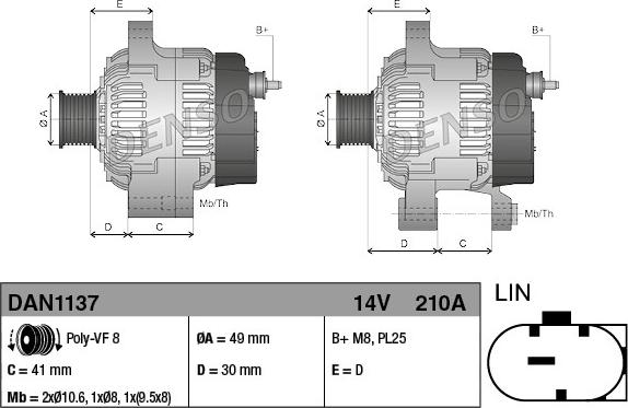 Denso DAN1137 - Alternator onlydrive.pro