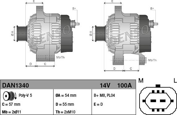 Denso DAN1340 - Laturi onlydrive.pro