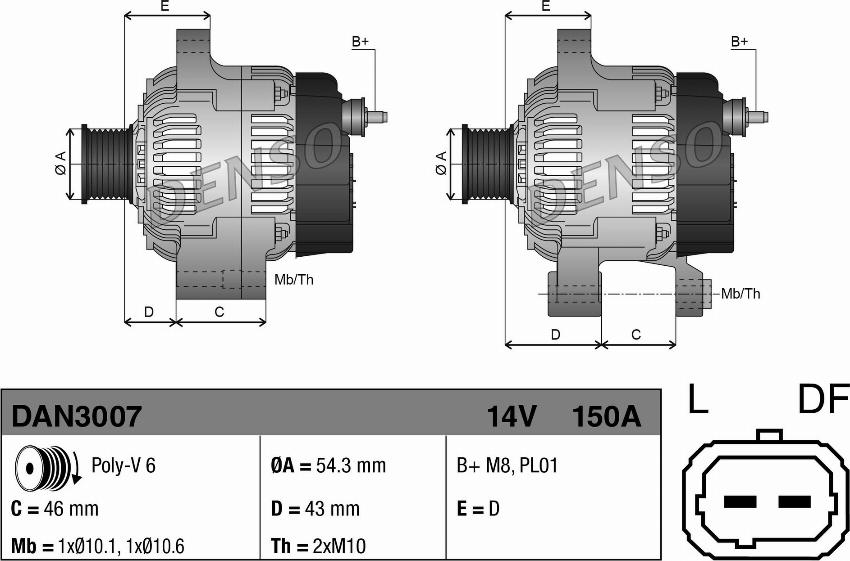 Denso DAN3007 - Ģenerators onlydrive.pro