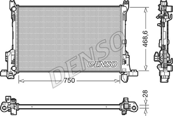 Denso DRM09175 - Радиатор, охлаждение двигателя onlydrive.pro