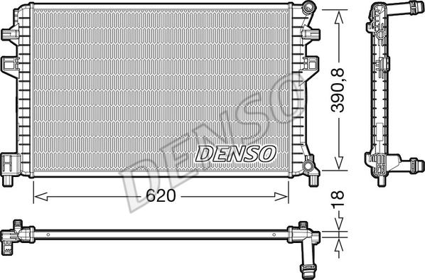 Denso DRM02018 - Radiators, Motora dzesēšanas sistēma onlydrive.pro