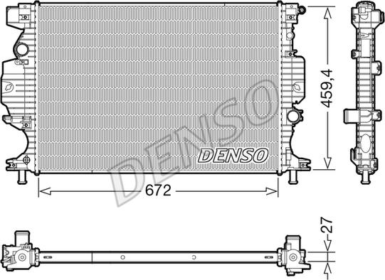 Denso DRM10120 - Radiatorius, variklio aušinimas onlydrive.pro