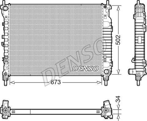 Denso DRM20125 - Radiator, engine cooling onlydrive.pro