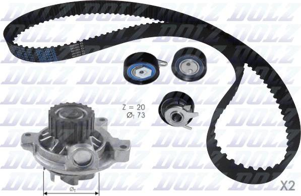 DOLZ KD052 - Water Pump & Timing Belt Set onlydrive.pro