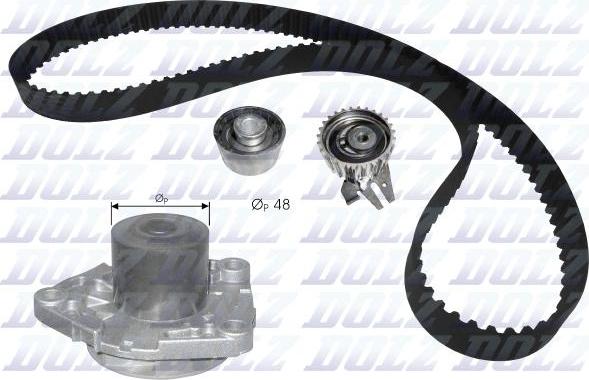 DOLZ KD102 - Water Pump & Timing Belt Set onlydrive.pro
