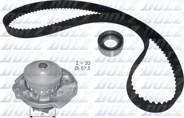 DOLZ KD129 - Water Pump & Timing Belt Set onlydrive.pro