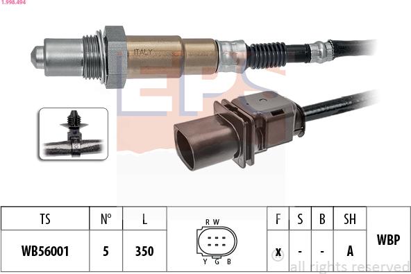 EPS 1.998.494 - Oxygen, Lambda Sensor onlydrive.pro