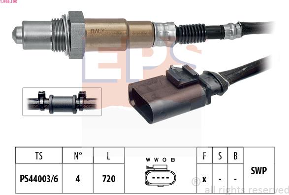 EPS 1.998.190 - Oxygen, Lambda Sensor onlydrive.pro