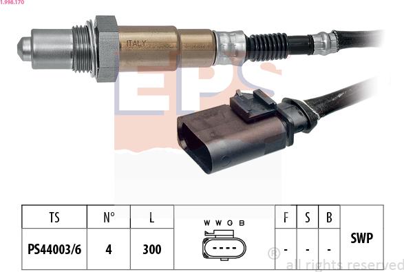 EPS 1.998.170 - Oxygen, Lambda Sensor onlydrive.pro