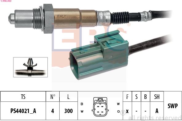 EPS 1.998.303 - Oxygen, Lambda Sensor onlydrive.pro