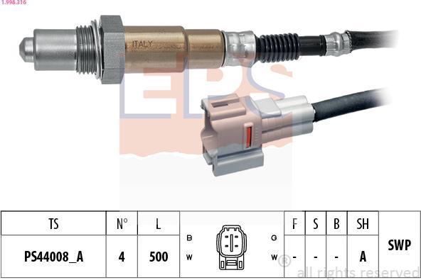 EPS 1.998.316 - Oxygen, Lambda Sensor onlydrive.pro