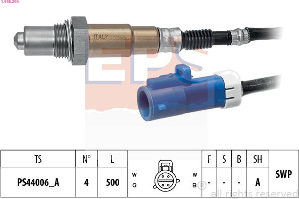 EPS 1.998.296 - Oxygen, Lambda Sensor onlydrive.pro