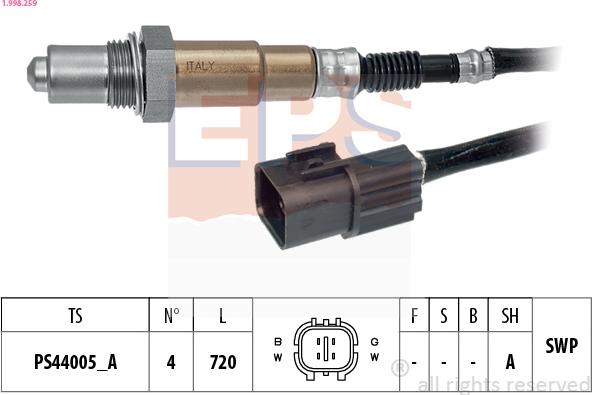 EPS 1.998.259 - Oxygen, Lambda Sensor onlydrive.pro