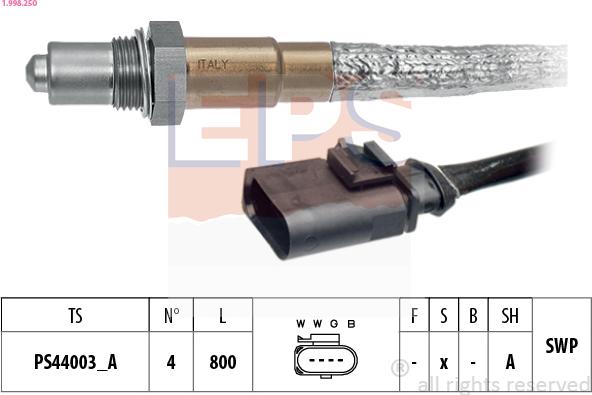 EPS 1.998.250 - Oxygen, Lambda Sensor onlydrive.pro