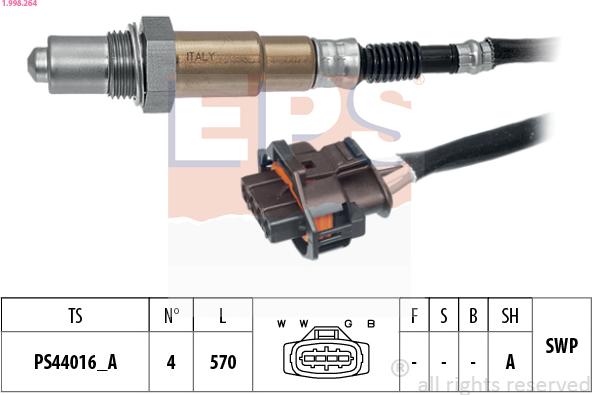 EPS 1.998.264 - Oxygen, Lambda Sensor onlydrive.pro