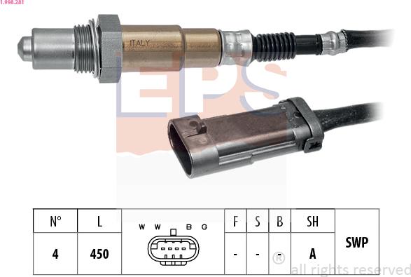 EPS 1.998.281 - Oxygen, Lambda Sensor onlydrive.pro