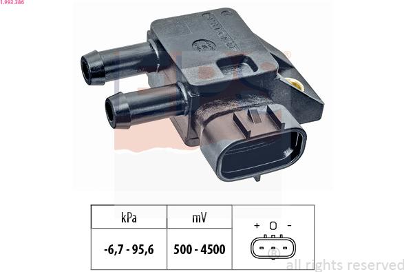 EPS 1.993.386 - Sensor, exhaust pressure onlydrive.pro