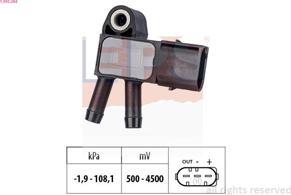 EPS 1.993.294 - Sensor, exhaust pressure onlydrive.pro