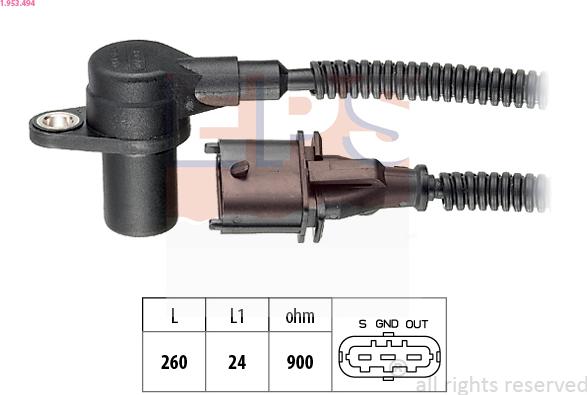 EPS 1.953.494 - Sensor, crankshaft pulse onlydrive.pro